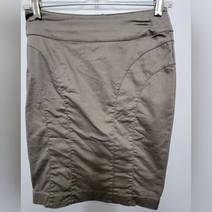 H&M Army green cotton pencil skirt